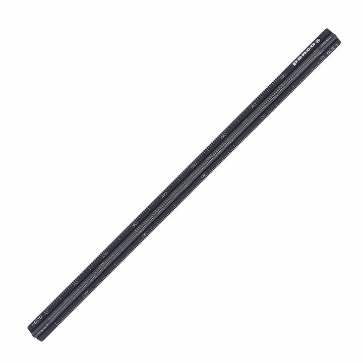 Penco Drafting Scale Ruler Black aluminum triangular scale tool.