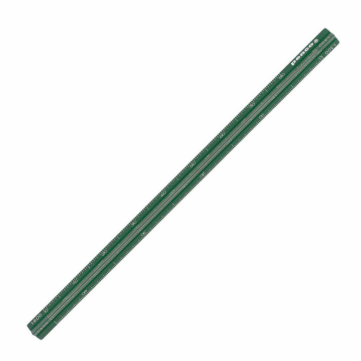 Penco Drafting Scale Ruler Green anodized aluminum triangular ruler.