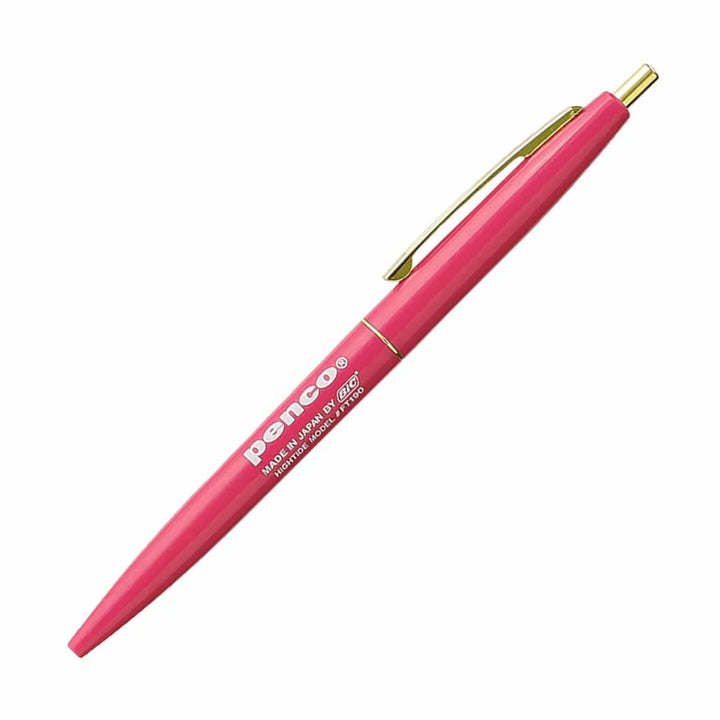 Penco Knock Ballpoint Pen in Vivid Pink — Hightide ballpoint pen — reliable smooth-writing everyday pen, at Cityluxe Singapore