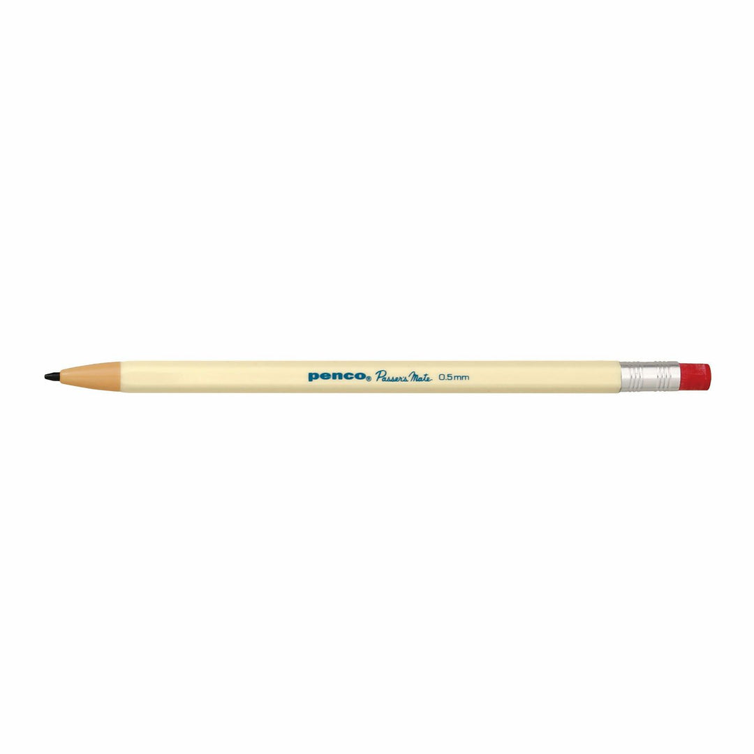 Penco Passers Mate Mechanical Pen Ivory retro mechanical pencil with eraser cap.