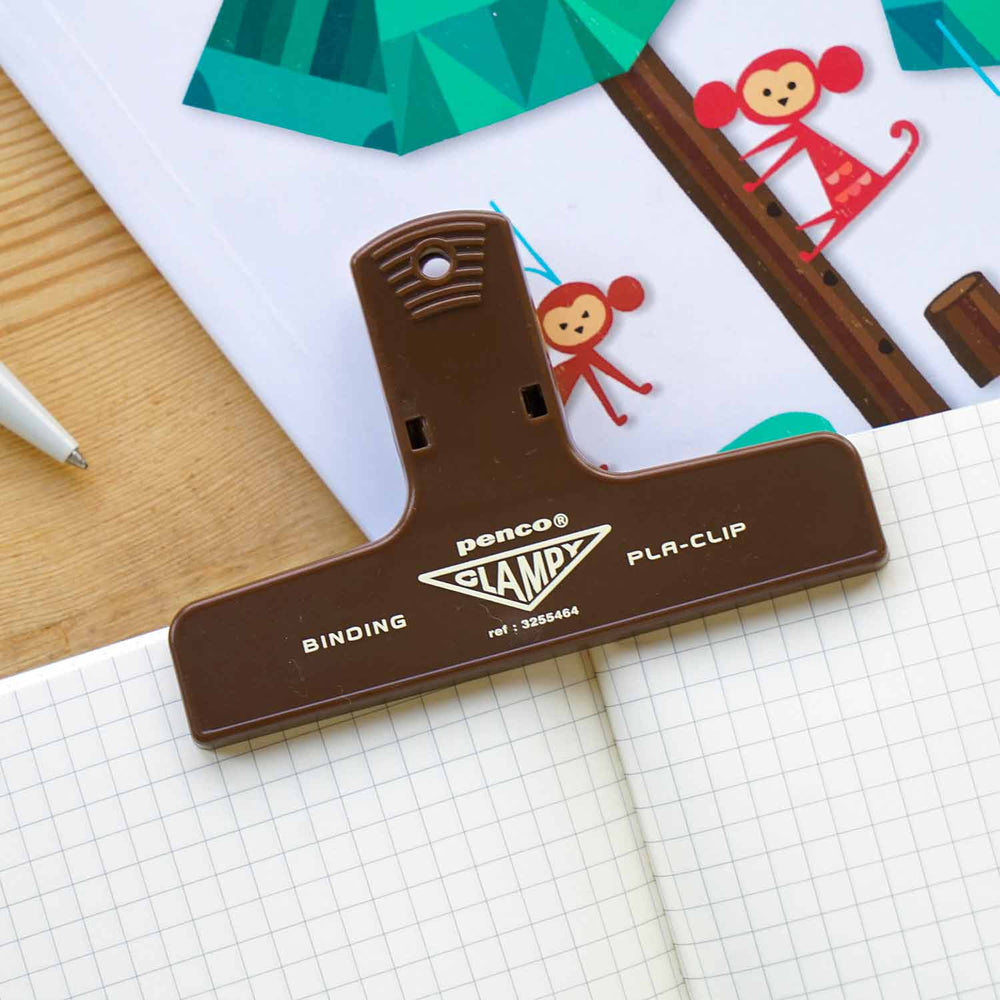 Penco Plastic Clampy Pla-Clip Brown binder clip