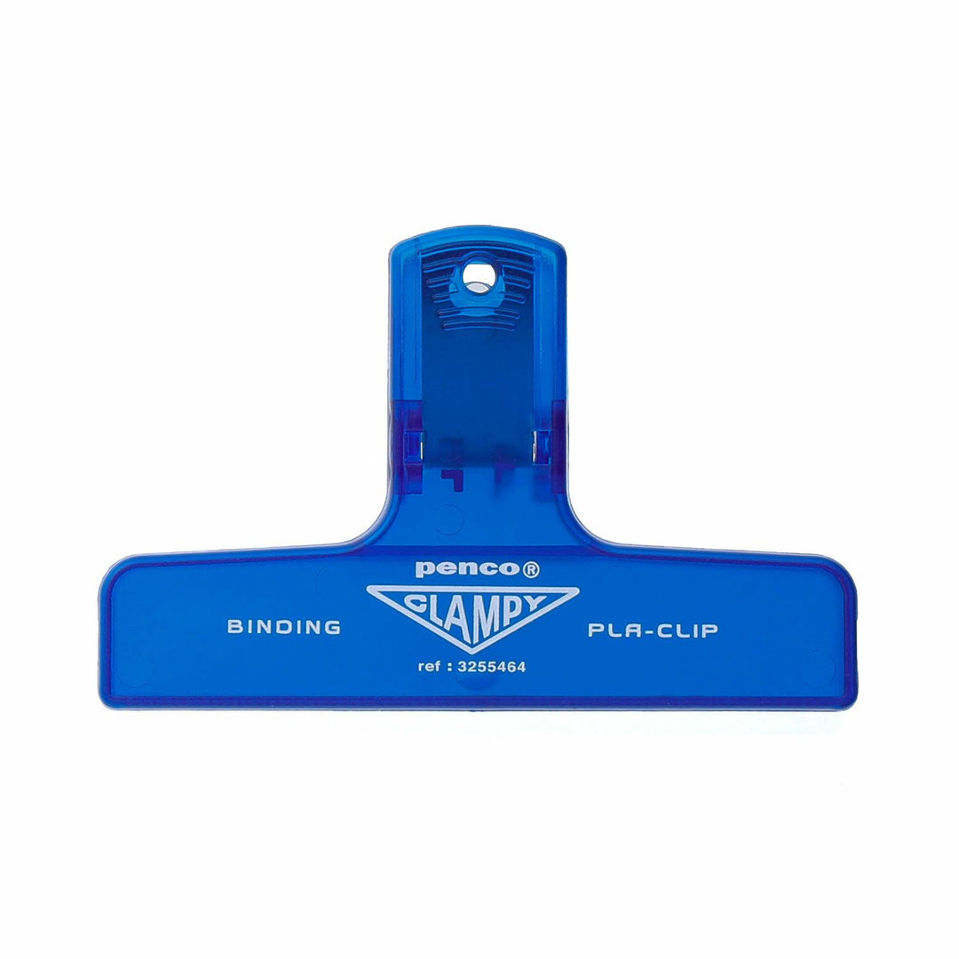 Penco Plastic Clampy Pla-Clip Clear Blue Binder Clip