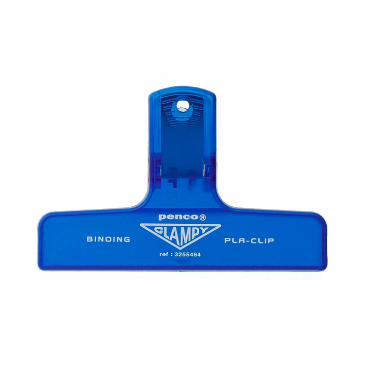 Penco Plastic Clampy Pla-Clip Clear Blue Binder Clip