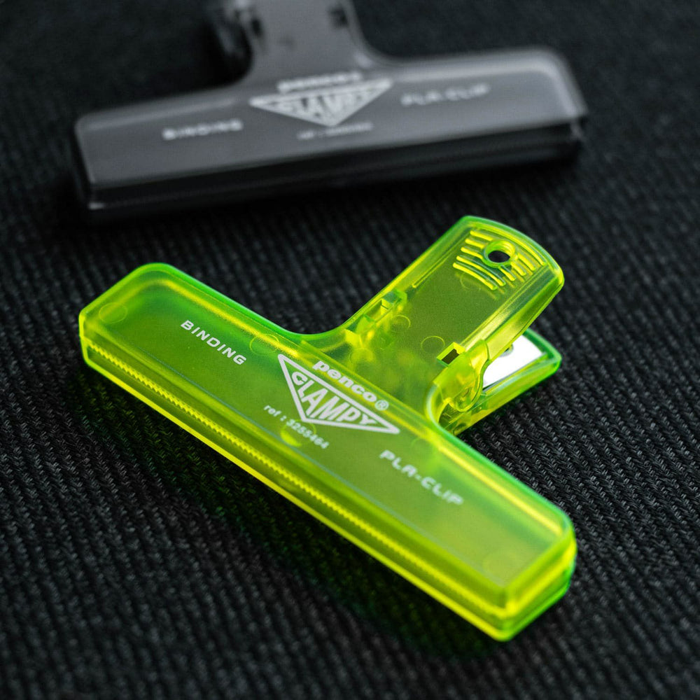 Penco Plastic Clampy Pla-Clip Clear Yellow Binder Clip