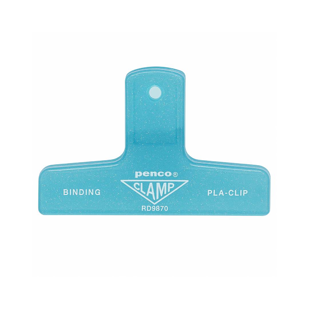 Penco Plastic Clampy Pla-Clip Binder Clip in Glitter Light Blue