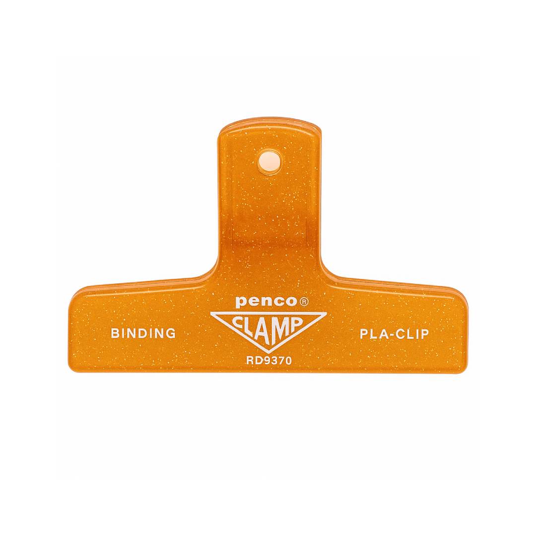 Penco Plastic Clampy Pla-Clip Binder Clip in Glitter Orange