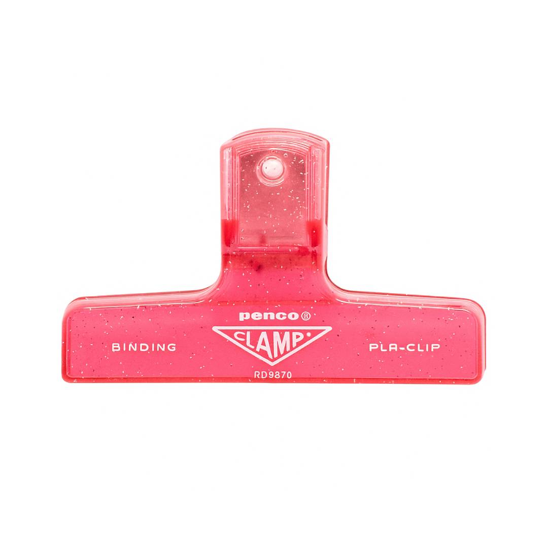 Penco Plastic Clampy Pla-Clip Binder Clip in Glitter Pink