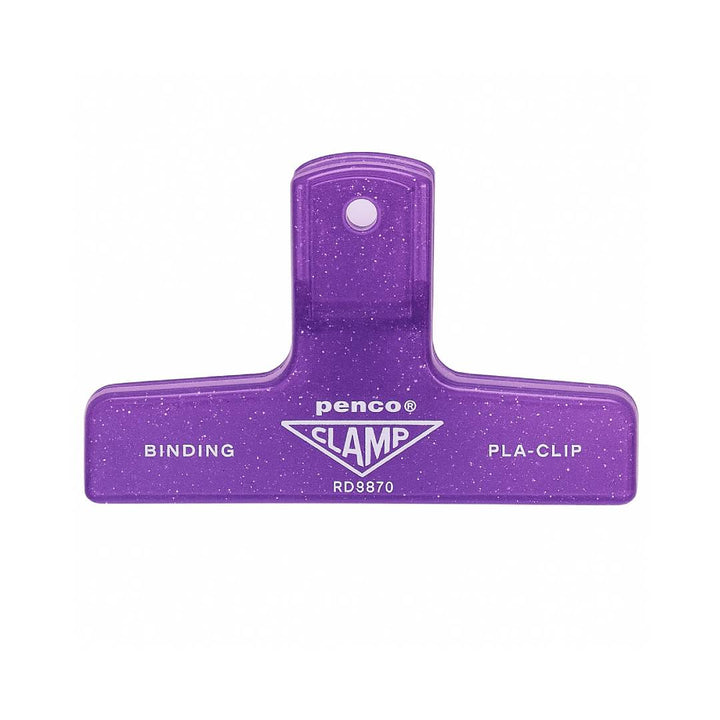 Penco Plastic Clampy Pla-Clip Binder Clip in Glitter Purple