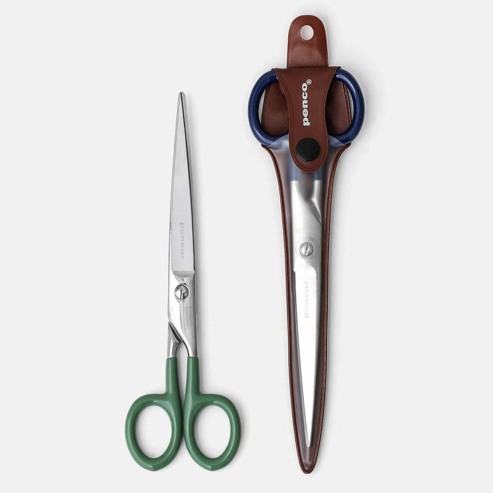 Penco Stainless Steel Scissors Large – Green with matching PVC protective case.