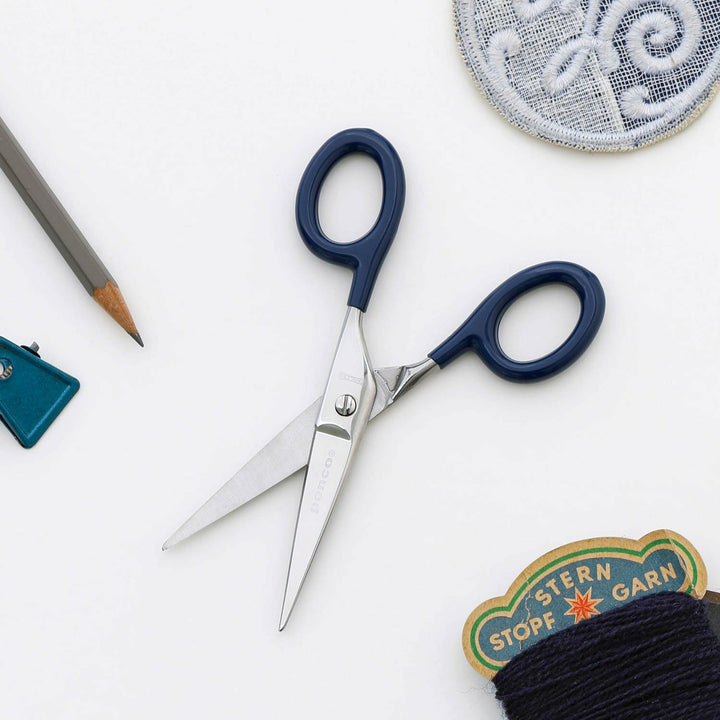 Penco Stainless Steel Scissors Small – Navy – compact scissors with navy handles.