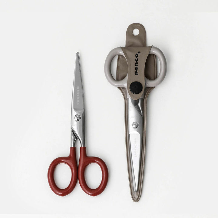 Penco Stainless Steel Scissors Small – Red – portable scissors with red handle and case.
