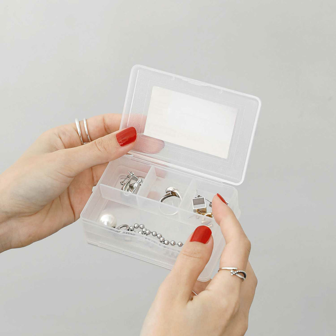 Penco Storage Container Double-Sided Clear with transparent body and dual compartments.