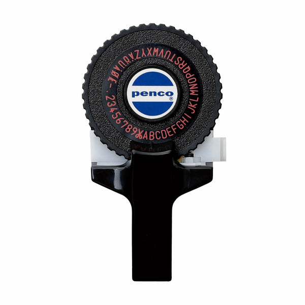 Load image into Gallery viewer, Penco Tape Writer – Black vintage label maker by Hightide, with black body and embossed label tape.
