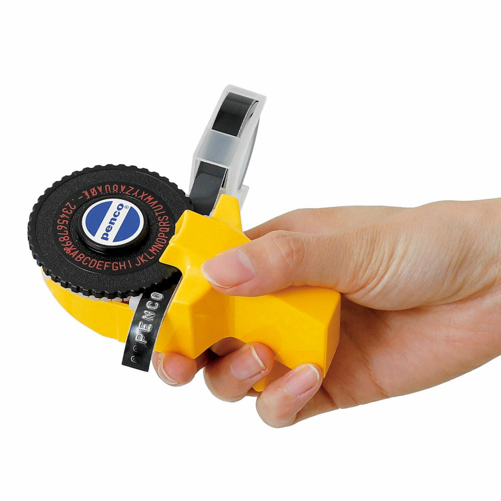 Penco Tape Writer – Yellow label maker by Hightide with retro design and black embossed tape.