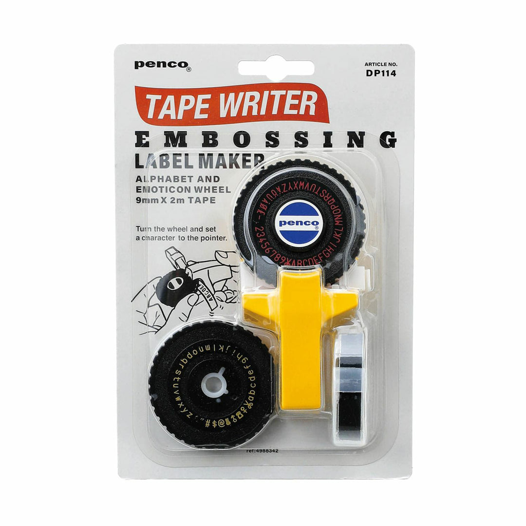 Penco Tape Writer – Yellow label maker by Hightide with retro design and black embossed tape.