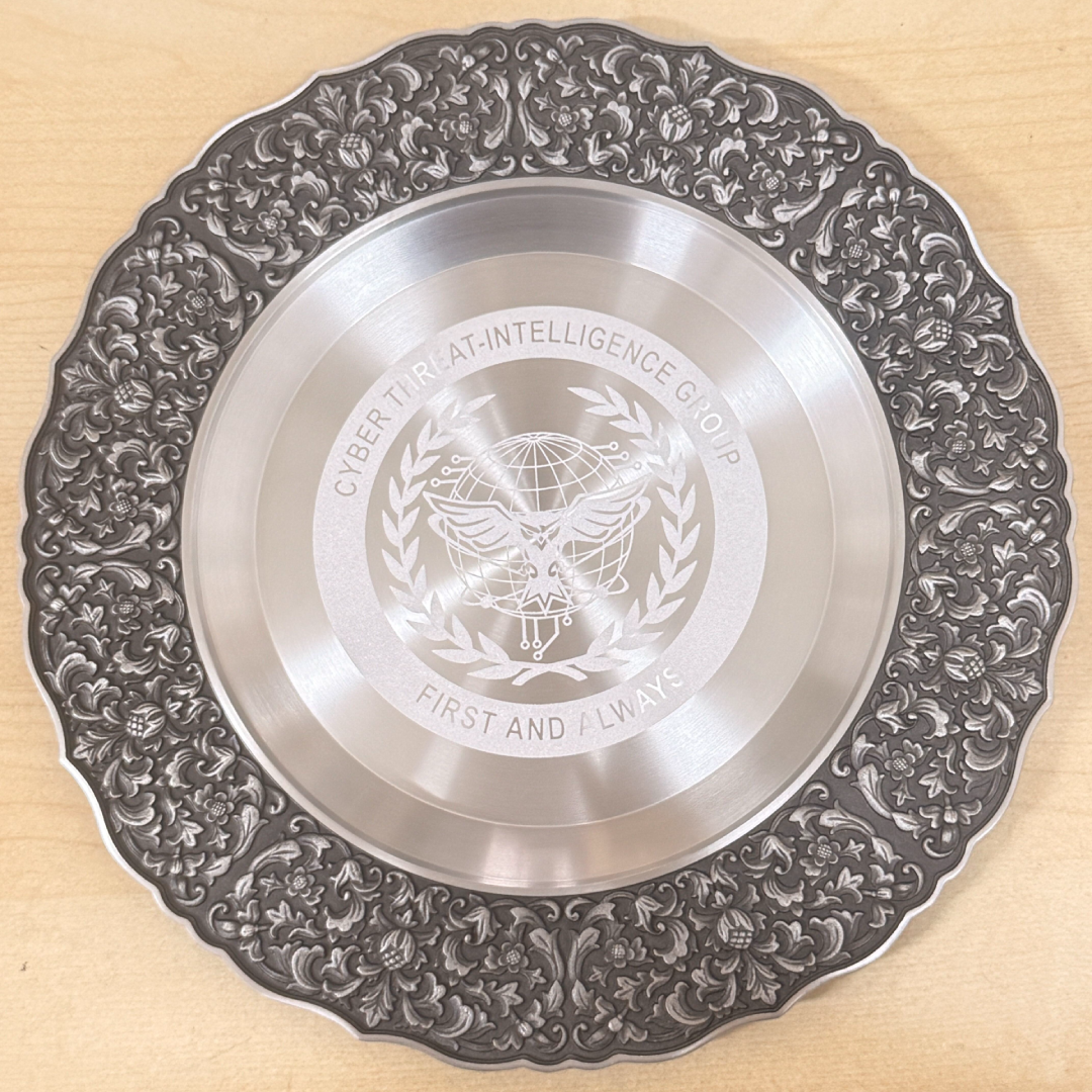 Personalised Logo Engraving on Royal Selangor Classic Expressions Satin Plate at Cityluxe WorkRoom