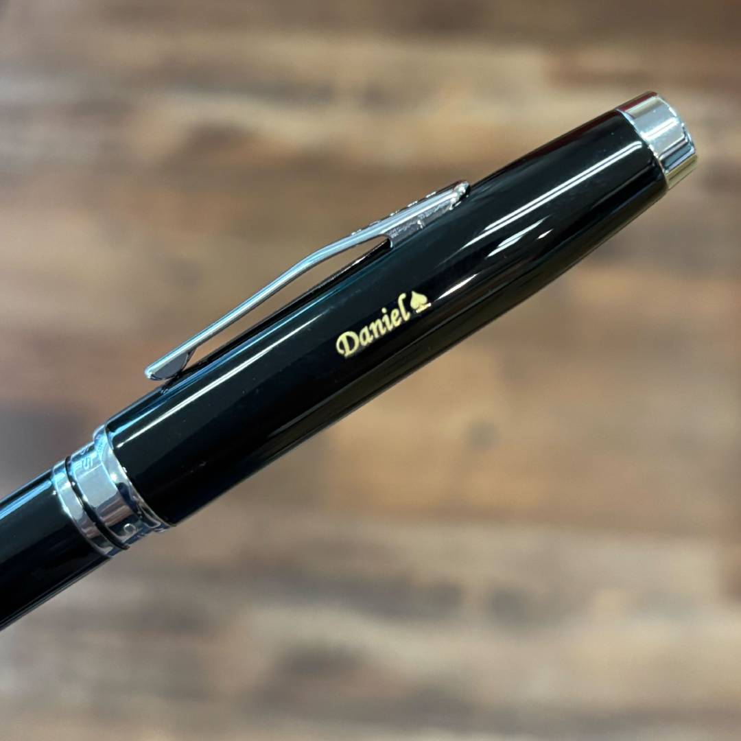 Personalized Name Engraving On Cross Coventry Black Lacquer Ballpoint Pen