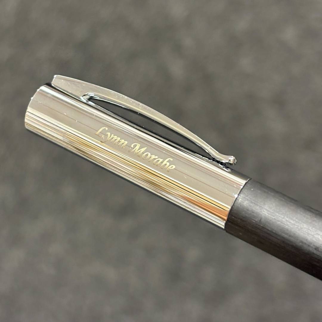 Personalized Name Engraving On Faber-Castell Ambition Resin Rollerball Pen Black