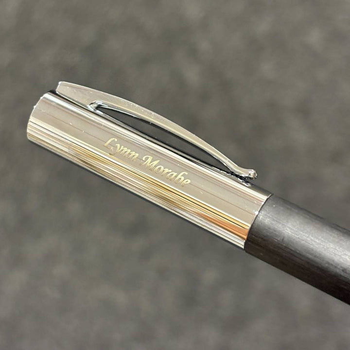 Personalized Name Engraving On Faber-Castell Ambition Resin Rollerball Pen Black