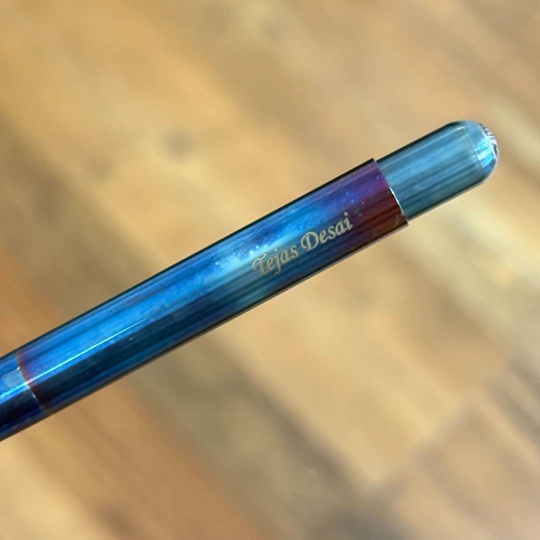 Personalized Name Engraving On Kaweco Liliput Ballpoint Pen - Fireblue