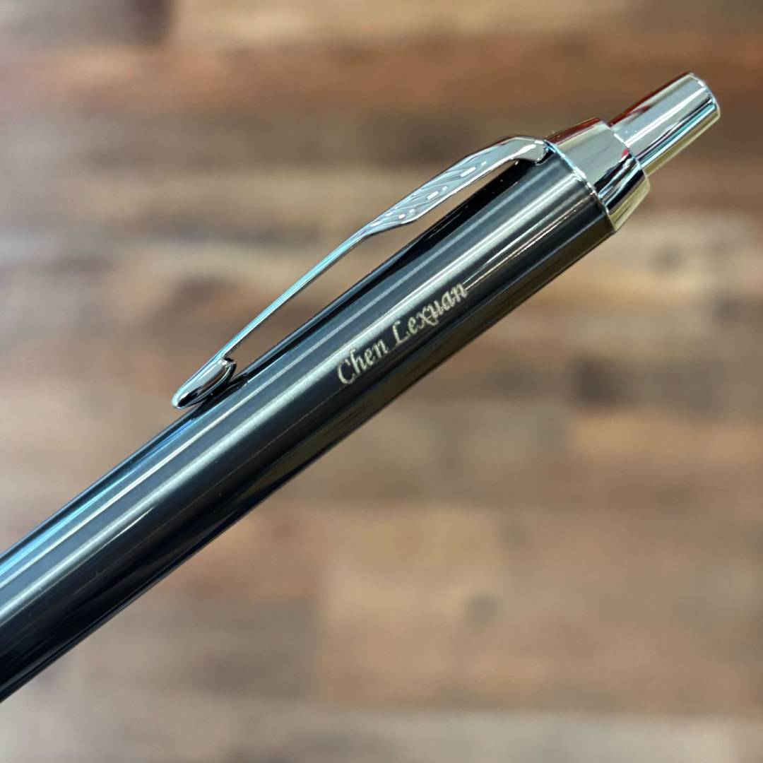 Personalized Name Engraving On Parker IM Dark Espresso CT Ballpoint Pen Gift Set
