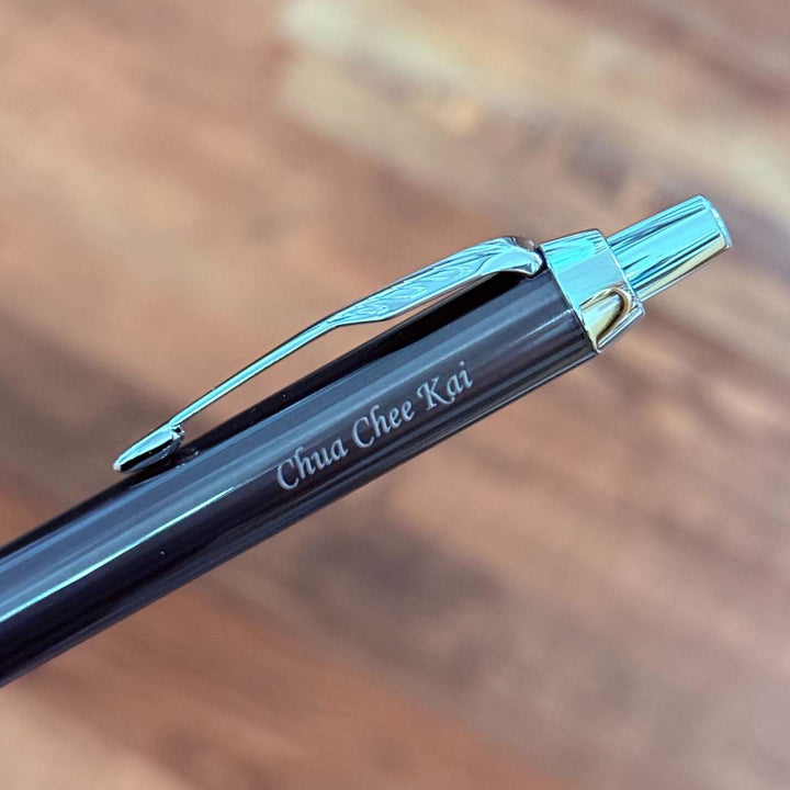Personalized Name Engraving On Parker IM Dark Espresso CT Ballpoint Pen Gift Set