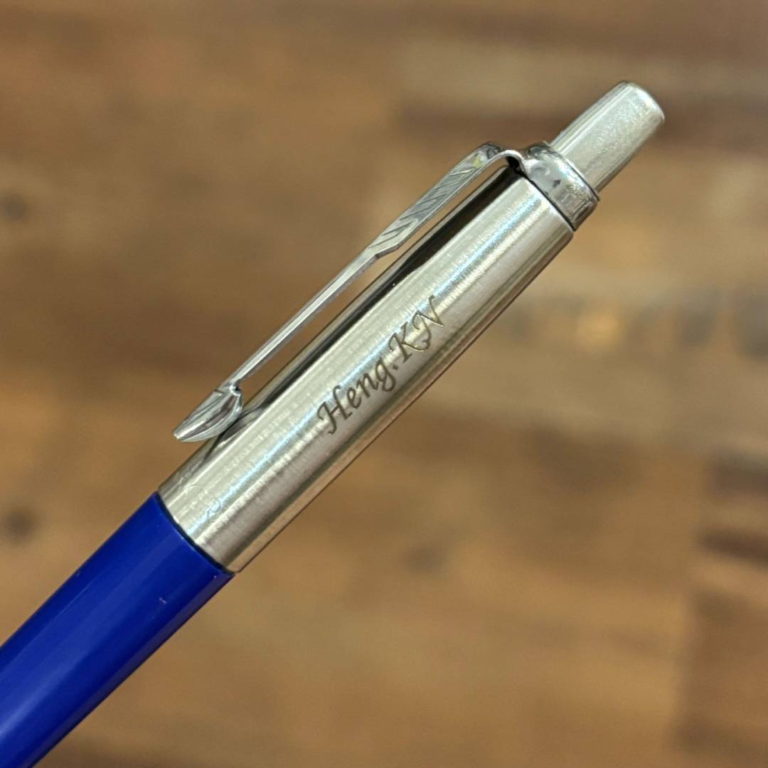 Personalized Name Engraving On Parker Jotter Special Blue Ballpoint Pen