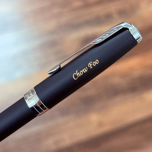 Personalized Name Engraving On Parker Sonnet Matte Black CT Rollerball Pen