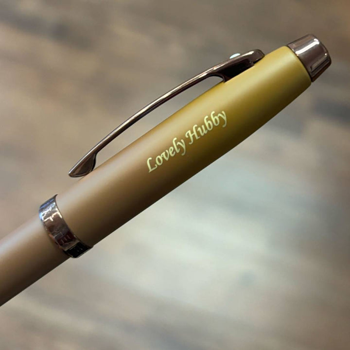 Personalized Name Engraving On Sheaffer 100 N9374 Rollerball Pen - Coffee Edition Matt Brown with Regal Brown PVD Trims RB