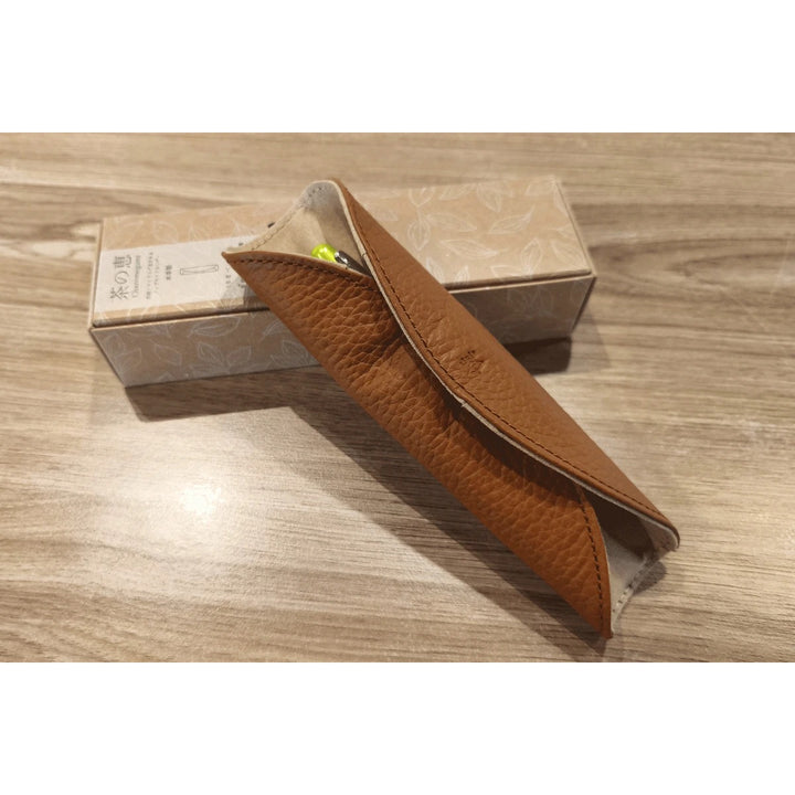 Pilot Chanomegumi Pen Sheath (Upcycled Tea Leather) - Roasted Tea Brown