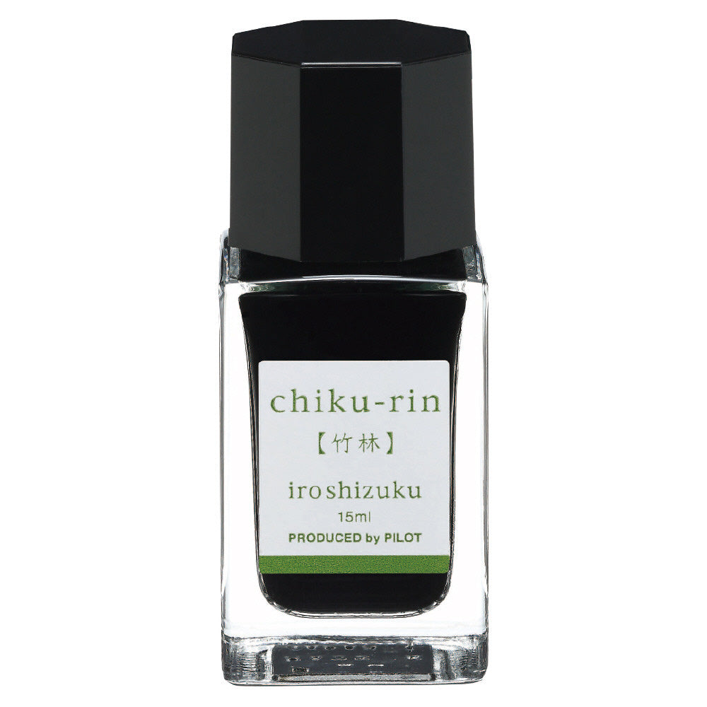 Pilot Iroshizuku 15 ml Ink Bottle - Chiku-rin (Bamboo Forest) – detail view