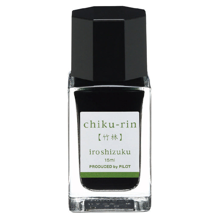 Pilot Iroshizuku 15 ml Ink Bottle - Chiku-rin (Bamboo Forest) – detail view