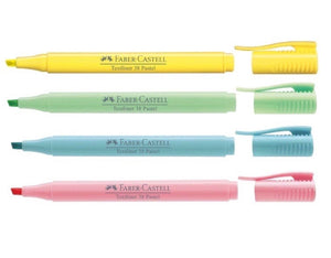Faber-Castell Textliner 38 Pastel Highlighter Pen (Wallet of 4pcs, Multicolor)