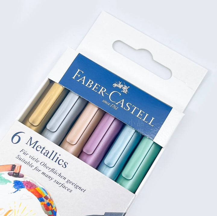 Faber-Castell Metallics Marker Cardboard Wallet Of 6 /  Neon marker Cardboard Wallet Of 6 — Faber-Castell stationery item — premium stationery and lifestyle, at Cityluxe Singapore