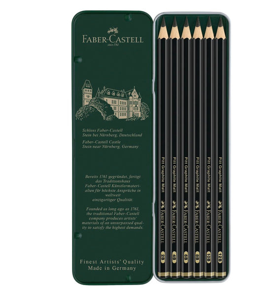 이미지를 갤러리 뷰어에 로드 , Faber-Castell Pitt Graphite Matte Pencils In Tin Box
