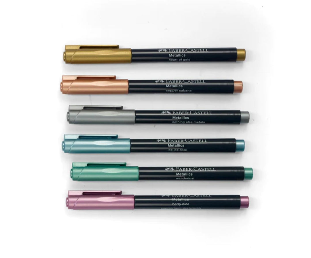 Faber-Castell Metallics Marker Cardboard Wallet Of 6 /  Neon marker Cardboard Wallet Of 6 — Faber-Castell stationery item — premium stationery and lifestyle, at Cityluxe Singapore