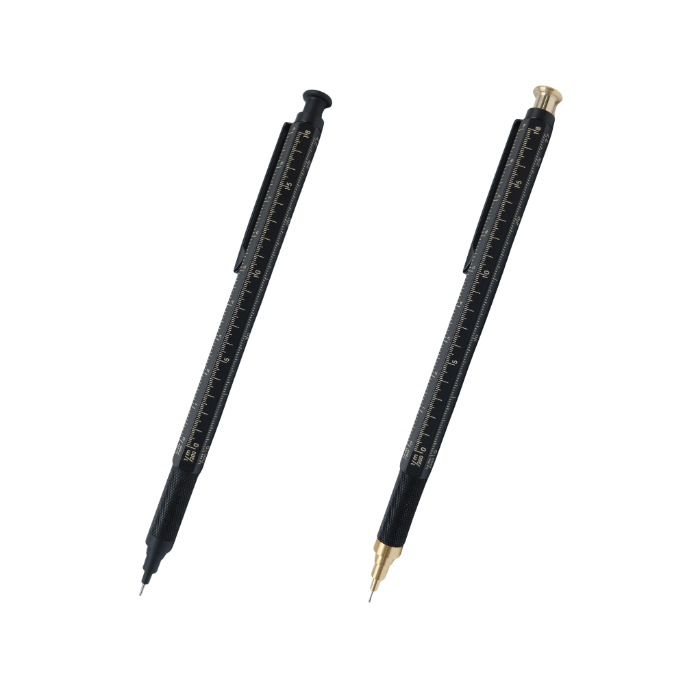Preco Meister by POINT Draf-tech Mechanical Pencil 0.5mm - Brass — writing at an angle