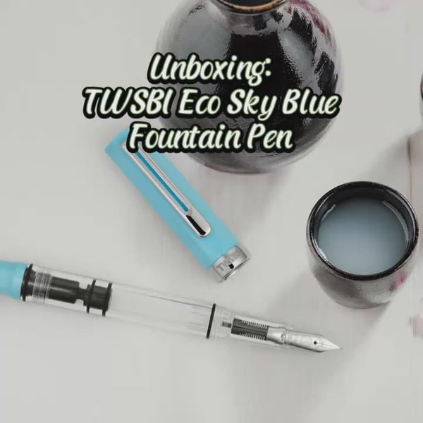 Load and play video in Gallery viewer, TWSBI ECO Fountain Pen - Sky Blue
