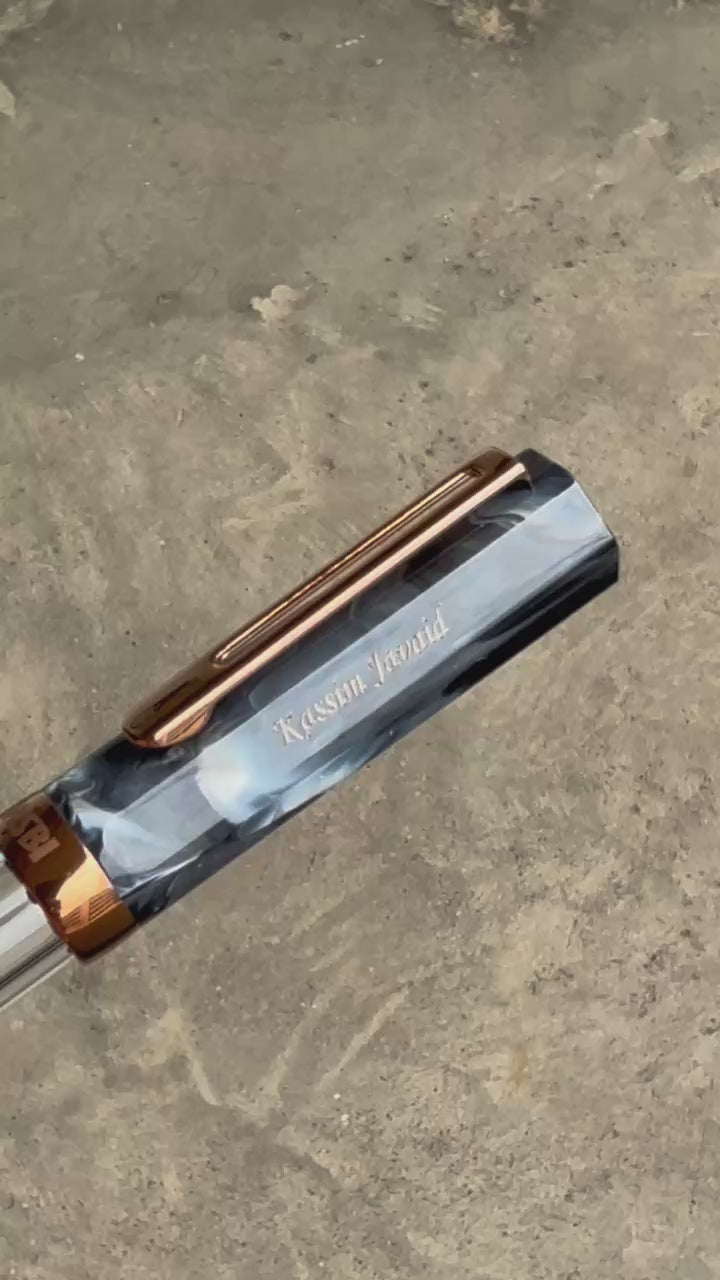 Personalized Name Engraving On TWSBI ECO Black Marble with Bronze Fountain Pen