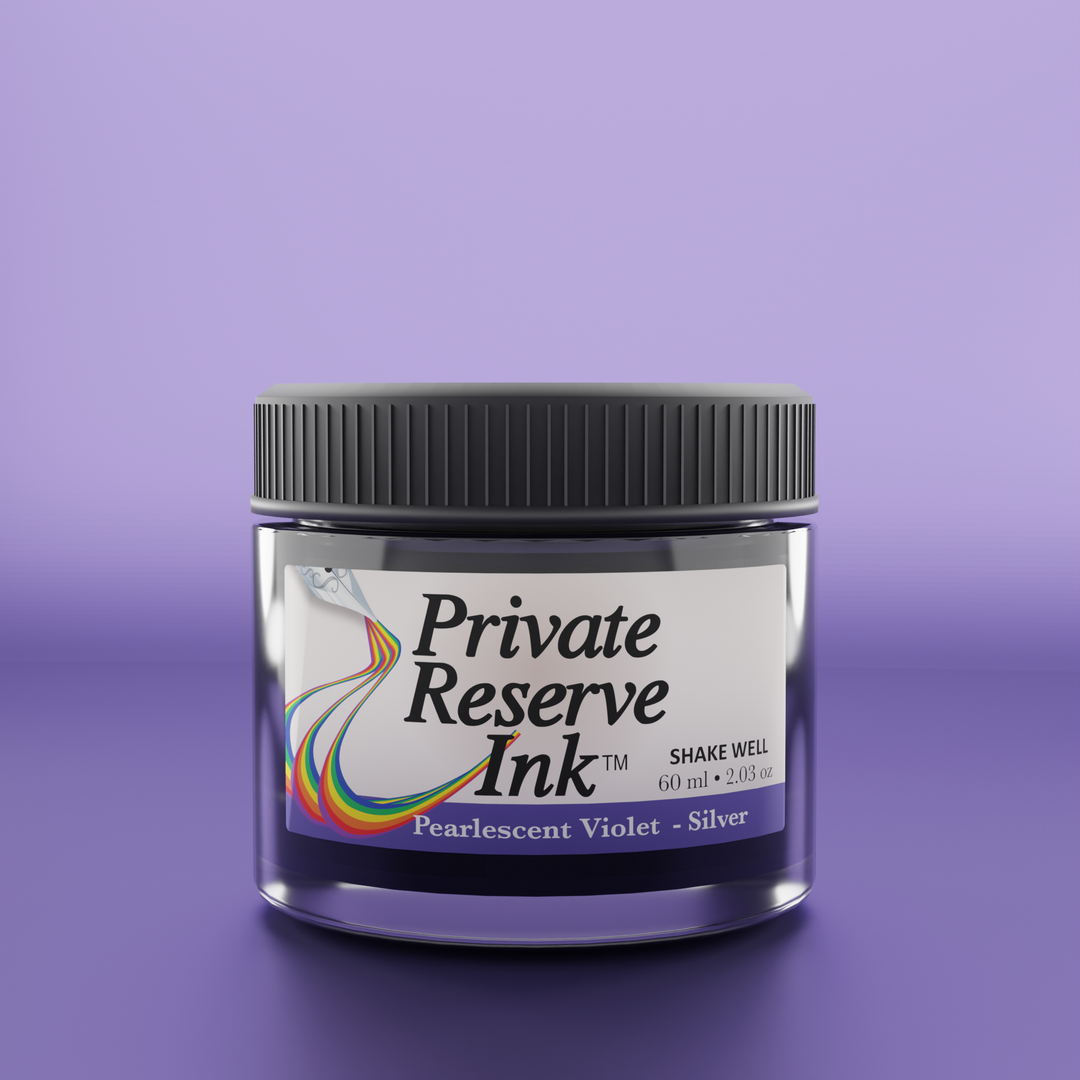 Private Reserve 60ml Ink Bottle Pearlescent Violet-Silver – colour swatch