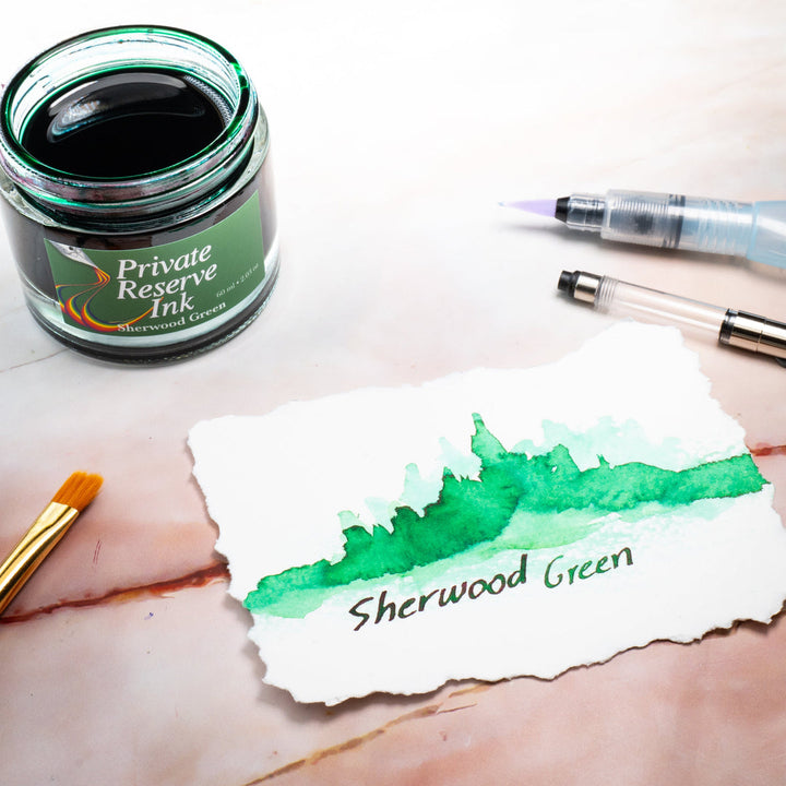 Private Reserve 60ml Ink Bottle Sherwood Green – detail view