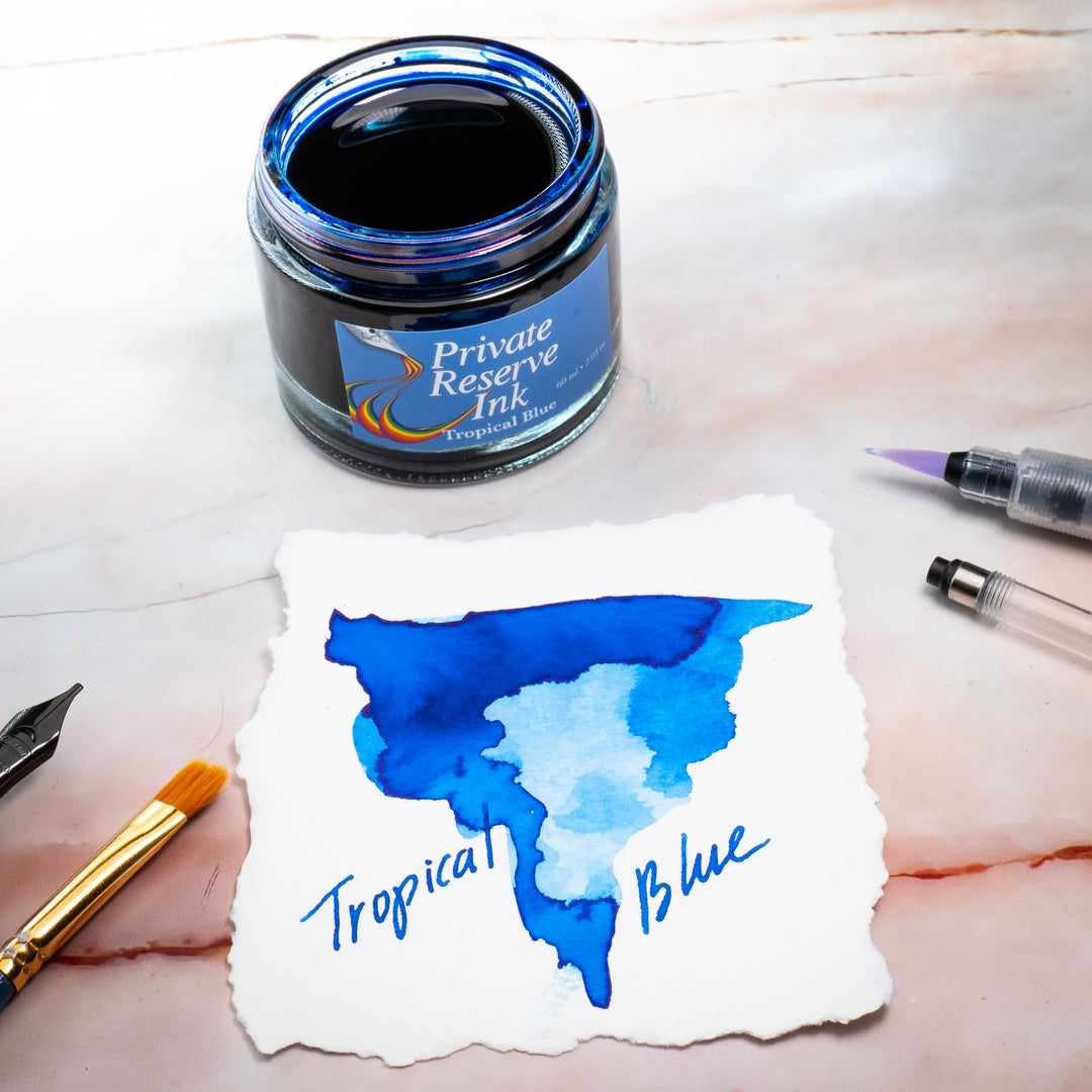 Private Reserve 60ml Ink Bottle Tropical Blue – detail view