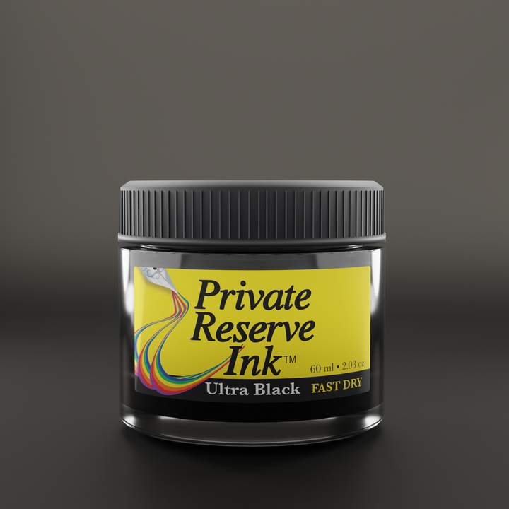 Private Reserve 60ml Ink Bottle Ultra Black, FAST DRY – colour swatch
