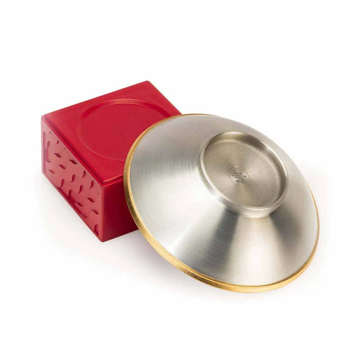 Royal Selangor 2026 Year of the Horse Wealth Bowl featuring a 24K gilt galloping horse at the center medallion, a zodiac frieze around the rim, and a crimson resin base detailed with waves, rocks, and clouds.