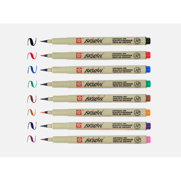 Sakura Pigma Brush Set of 8 – range lineup