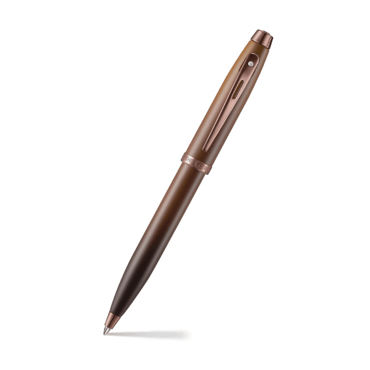 Sheaffer 100 G9374 Coffee Edition Matt Brown with Brown PVD Trims Ballpoint Pen with Coffee Pen Pouch Gift Set
