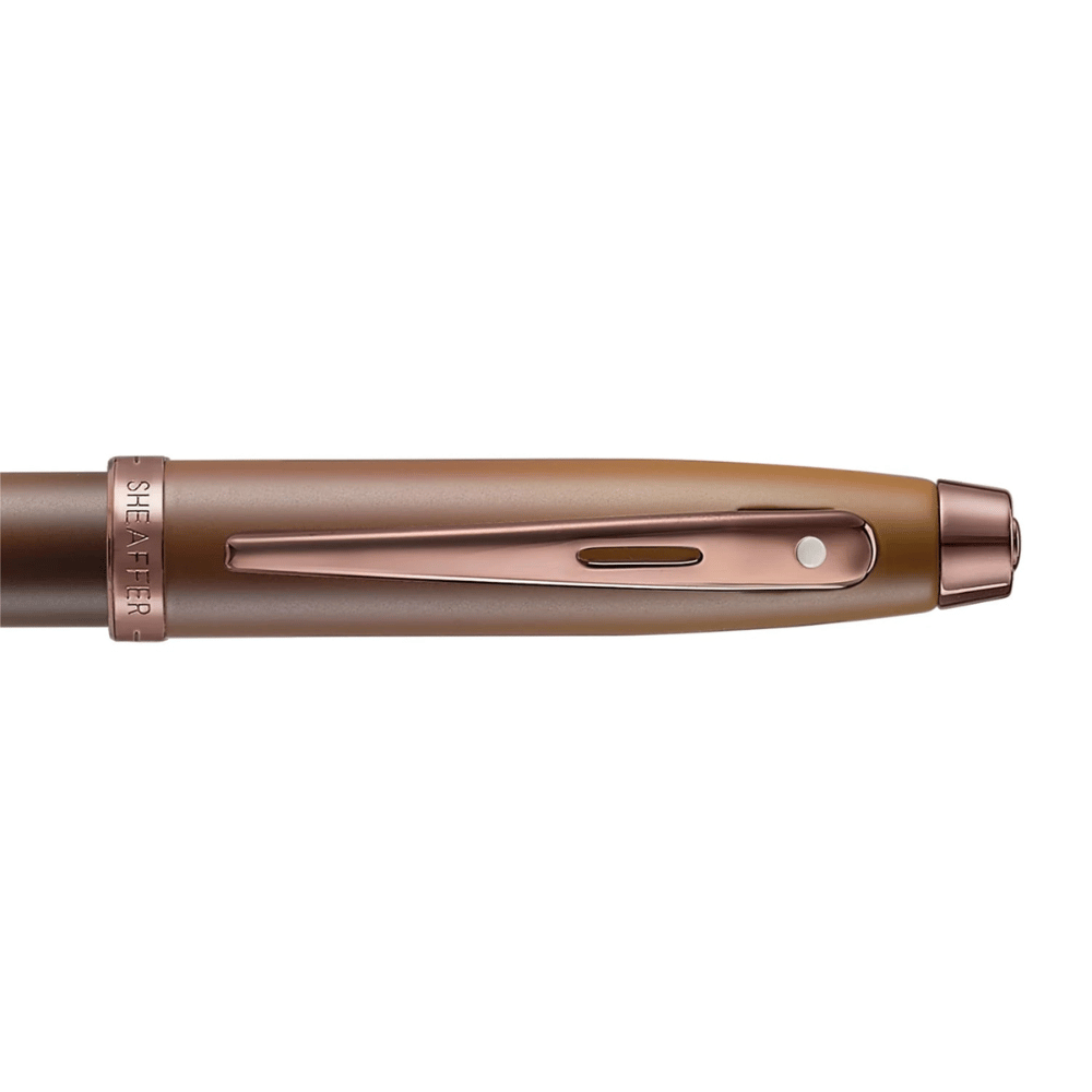 Sheaffer 100 G9374 Coffee Edition Matt Brown with Brown PVD Trims Medium Fountain Pen with Coffee Pen Pouch Gift Set