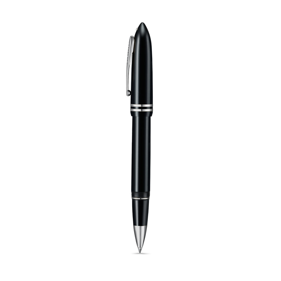 Sheaffer Balance III E892 rollerball pen with cap posted, side view of the chrome clip