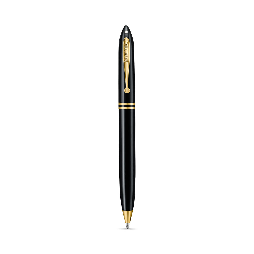 Sheaffer Balance III E893 ballpoint pen, front view with gold Sheaffer-engraved clip and White Dot