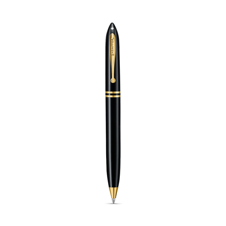 Sheaffer Balance III E893 ballpoint pen, front view with gold Sheaffer-engraved clip and White Dot